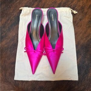 Balenciaga Pink Satin Knife Mules size 8